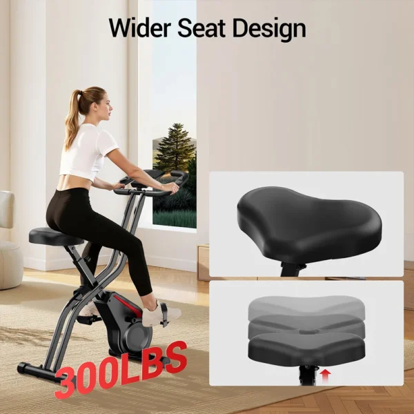 Vélo d'exercice à domicile, résistance magnétique silencieuse, 8 niveaux réglables, siège et guidon réglables, écran LCD