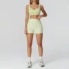 Costume de Yoga pour femmes, survêtement, soutien-gorge de sport, Legging taille haute, short, ensemble de gymnastique, Fitness, course à pied, vêtements d'entraînement, Push Up