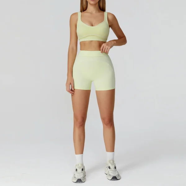 Costume de Yoga pour femmes, survêtement, soutien-gorge de sport, Legging taille haute, short, ensemble de gymnastique, Fitness, course à pied, vêtements d'entraînement, Push Up