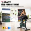 Vélo d'appartement, siège et guidon réglables en hauteur, application, écran LCD, charge maximale 120 kg