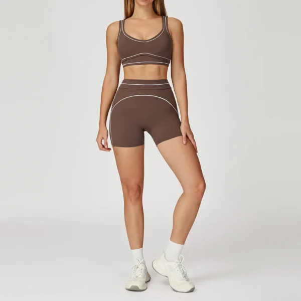 Costume de Yoga pour femmes, survêtement, soutien-gorge de sport, Legging taille haute, short, ensemble de gymnastique, Fitness, course à pied, vêtements d'entraînement, Push Up