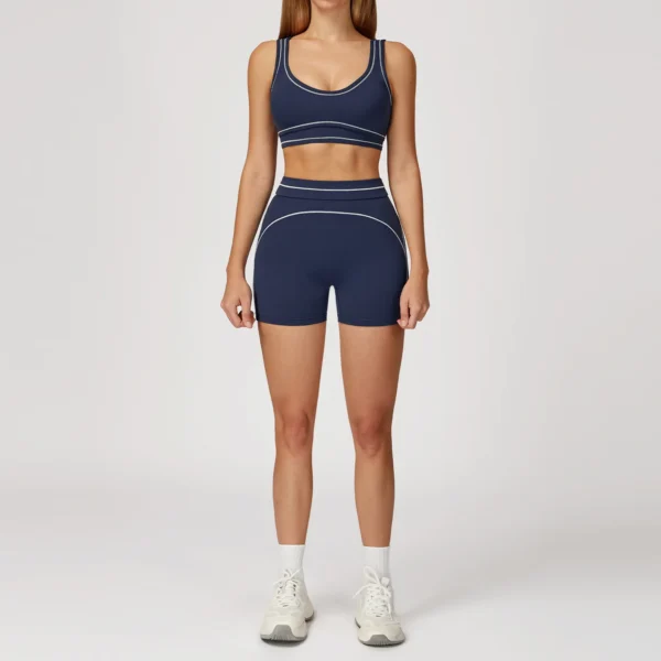 Costume de Yoga pour femmes, survêtement, soutien-gorge de sport, Legging taille haute, short, ensemble de gymnastique, Fitness, course à pied, vêtements d'entraînement, Push Up