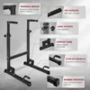 Station de dips réglable en hauteur, barres de dips robustes avec poignées antidérapantes, support multifonctionnel avec connecteur de sécurité pour dips triceps intérieur/extérieur