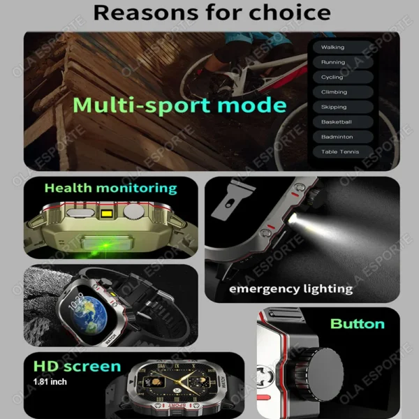 2026 nouveau robuste militaire GPS montre intelligente hommes Bluetooth appel surveillance de la santé AI voix Sport étanche montres intelligentes pour Android