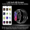 Montre intelligente étanche avec podomètre pour iPhone et Android, réponse à un message, surveillance du sommeil, informations et diag, sport, en effet, 1.83