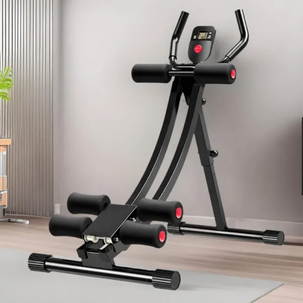 Appareil de musculation abdominale pliable pour la maison, supporte jusqu'à 200 kg, avec écran LCD, pour abdominaux, crunches et entraînement de mise en forme corporelle, réglable