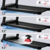 Tapis roulant inclinaison réglable à 15 %, vitesse de 14 km/h, moteur puissant sans balais de 3,5 CV, charge maximale de 180 kg, bande de course de 40×107 cm, écran LED et accoudoirs pour la fréquence cardiaque, système d'absorption des chocs multicouche pour la protection des genoux, surface de course extra-large