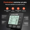 Rameur d'appartement – Pliable, Écran auto-alimenté, Résistance à 10 niveaux, Long rail, Bluetooth et application, Résistance à air