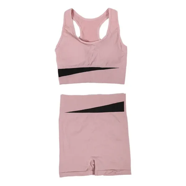Ensemble de combinaison de Yoga couleur pêche, séchage rapide, taille haute et levage des hanches, ensemble de Fitness, course à pied, exercice absorbant les chocs pour femmes
