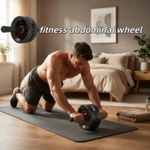 Rouleau abdominal, équipement d'exercice abdominal pour l'entraînement de la force abdominale et du tronc, roue de fitness à domicile pour hommes et femmes