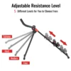 Appareil d'entraînement abdominal à 5 vitesses, design ergonomique, exercice du tronc, résistance réglable, antidérapant, pour jambes, bras et fessiers, noir