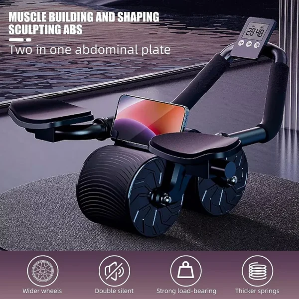 Support de coude roue abdominale roue de rebond noyau anti-dérapant entraîneur musculaire Ab avec compteur affichage roue de rouleau d'exercice de Fitness