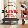 Trampoline pliable de 101 cm avec poignée, bandes élastiques de qualité supérieure, rebondisseur de fitness noir pour entraînement à domicile et en intérieur
