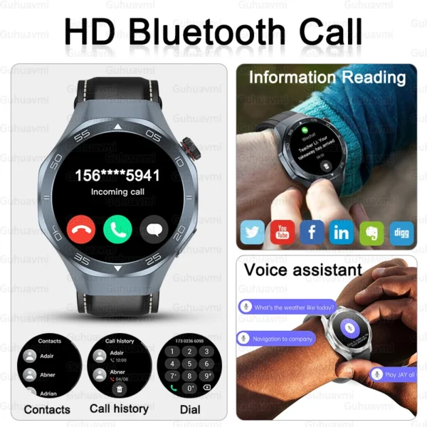 Nouvelle Montre Connectée Professionnelle 2027, Écran AMOLED 1,53'', GPS, Boussole, Plus de 100 Modes Sportifs, Appel Bluetooth, Étanche 3ATM, pour Hommes