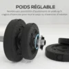 Ensemble d'haltères courtes total 25 kg - dumbbell paires - poids réglable - 12 plaques - barres incluses - entraînement musculaire & haltérophilie - acier polyuréthane noir
