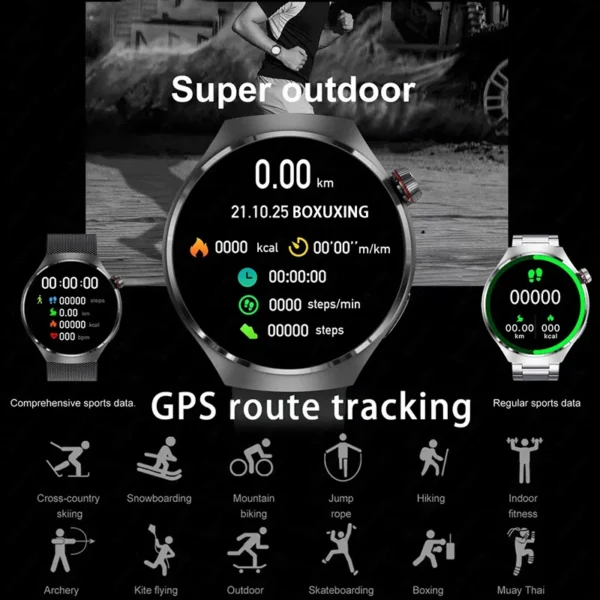 Montre 4 Pro montre intelligente hommes GPS sport Tracker NFC 1.53 "écran HD moniteur de santé montres Bluetooth appel SmartWatch