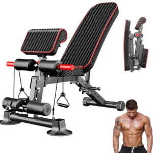 Banc de musculation pliable multifonctionnel et réglable, banc robuste pour sit-ups, équipement d'entraînement complet pour la maison
