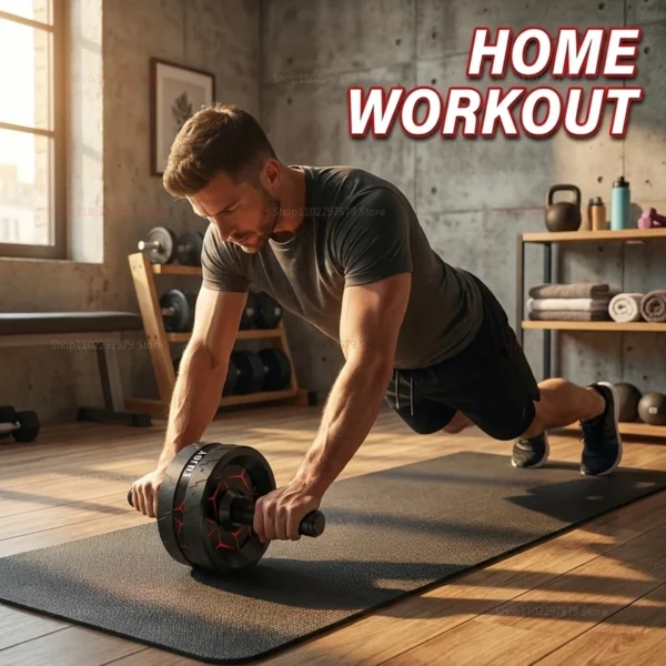 Rouleau abdominal, équipement d'exercice abdominal pour l'entraînement de la force abdominale et du tronc, roue de fitness à domicile pour hommes et femmes