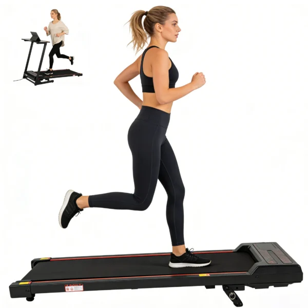 Tapis de Course Pliable, 1-6 km/h, Inclinaison Réglable, Écran LED, Silencieux, Compact, Fitness Maison, Charge 110kg