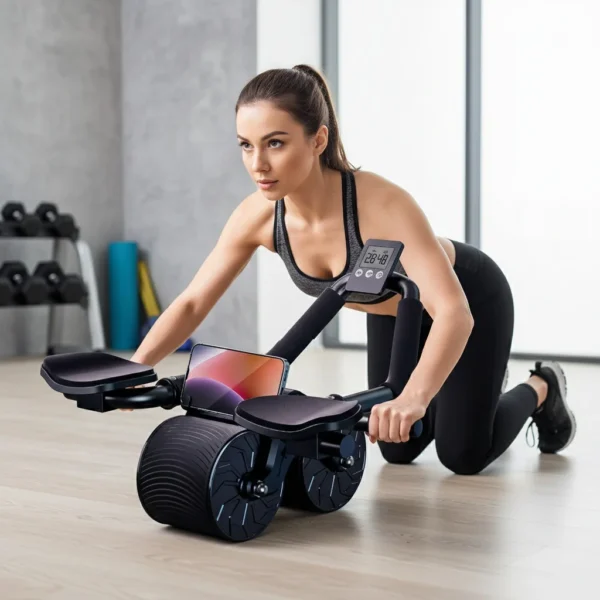 Support de coude roue abdominale roue de rebond noyau anti-dérapant entraîneur musculaire Ab avec compteur affichage roue de rouleau d'exercice de Fitness
