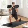 Ensemble d'haltères courtes total 25 kg - dumbbell paires - poids réglable - 12 plaques - barres incluses - entraînement musculaire & haltérophilie - acier polyuréthane noir