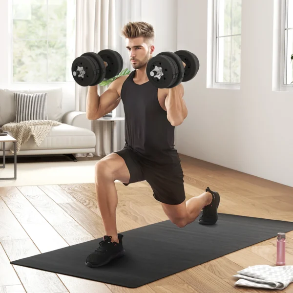 Ensemble d'haltères courtes total 25 kg - dumbbell paires - poids réglable - 12 plaques - barres incluses - entraînement musculaire & haltérophilie - acier polyuréthane noir