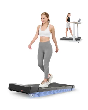 Tapis roulant électrique 2-en-1 pour la maison, 1-12 km/h, 3 niveaux d'inclinaison, application Bluetooth, écran LED, capacité de 120 kg, 220V E