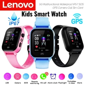 Montre Connectée Enfant Lenovo Étanche IP57 SOS GPS Caméra Appel Carte SIM Multifonctionnelle 5G Cadeau Montre Sport Tracker 2026