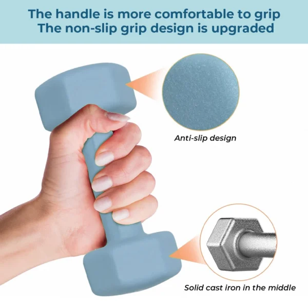 Haltères d'entraînement physique à domicile, en matériau mat trempé, 2 x 1 kg / 2 x 2 kg / 2 x 3 kg, adaptés à l'entraînement physique, au musculation, au Pilates, aux exercices modifiés et à l'entraînement de force, disponibles en différentes couleurs et aux poids.