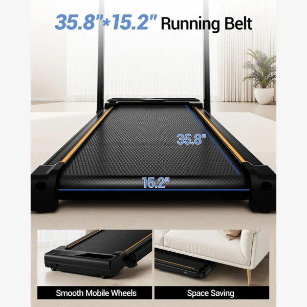 Tapis roulant pliable, moteur silencieux de 2,5 HP, vitesse maximale de 10 km/h, charge de 150 kg, affichage LED incliné à 3 niveaux et télécommande
