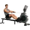 Vélo elliptique magnétique Iscooter QK-530 – Volant d'inertie de 3 kg, 16 niveaux de résistance, rails doubles, application sportive intégrée, écran LCD pour usage domestique