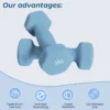 Haltères d'entraînement physique à domicile, en matériau mat trempé, 2 x 1 kg / 2 x 2 kg / 2 x 3 kg, adaptés à l'entraînement physique, au musculation, au Pilates, aux exercices modifiés et à l'entraînement de force, disponibles en différentes couleurs et aux poids.