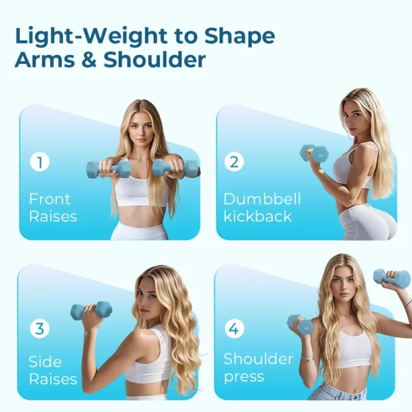 Haltères d'entraînement physique à domicile, en matériau mat trempé, 2 x 1 kg / 2 x 2 kg / 2 x 3 kg, adaptés à l'entraînement physique, au musculation, au Pilates, aux exercices modifiés et à l'entraînement de force, disponibles en différentes couleurs et aux poids.