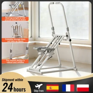 Steppeur vertical compact pliable avec pédales élargies et pédalier à inclinaison réglable – Équipement de sport