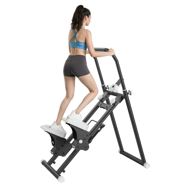 Steppeur Appareil de Fitness à Bandes de Résistance avec Guidon à 3 Niveaux et Pédale à 3 Niveaux, Écran LCD pour la Maison