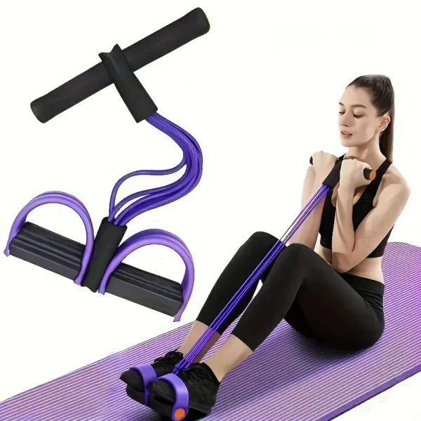 Tendeur à six tubes multifonctionnel pour fitness domestique, yoga, renforcement abdominal, bande de résistance, corde de tension, aide aux sit-ups