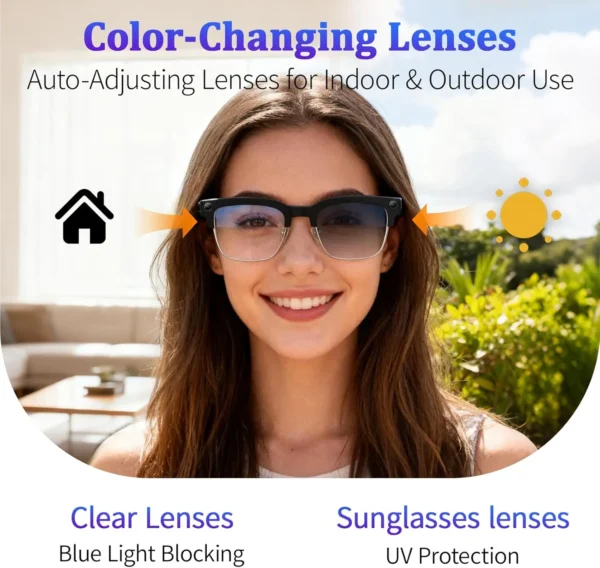 Nouvelles lunettes intelligentes 800W avec caméra Pixel 2026 pour hommes, enregistrement vidéo, reconnaissance photo IA, appel Bluetooth, traduction vocale, lunettes de soleil pour homme