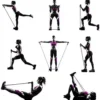 Bande de résistance avec poignées, bandes d'exercice avec poignées pour hommes et femmes, équipement de musculation à domicile