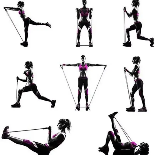 Bande de résistance avec poignées, bandes d'exercice avec poignées pour hommes et femmes, équipement de musculation à domicile