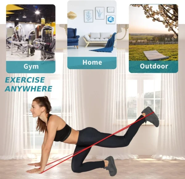 Bande de Résistance Robuste à 7 Niveaux pour Entraînement d'Agilité, Équipement de Gymnastique, Accessoires de Yoga et Pilates, Bande en Caoutchouc pour la Maison