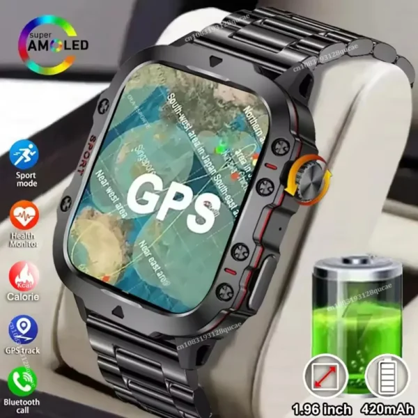 2026 nouveau robuste militaire GPS montre intelligente hommes Bluetooth appel surveillance de la santé AI voix Sport étanche montres intelligentes pour Android