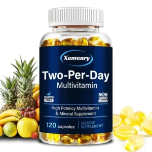 Capsules multivitamines deux par jour - avec vitamines et minéraux, améliore les niveaux d'énergie, soutien immunitaire, antioxydant