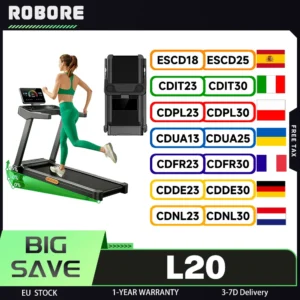 Tapis roulant inclinaison réglable à 15 %, vitesse de 14 km/h, moteur puissant sans balais de 3,5 CV, charge maximale de 180 kg, bande de course de 40×107 cm, écran LED et accoudoirs pour la fréquence cardiaque, système d'absorption des chocs multicouche pour la protection des genoux, surface de course extra-large