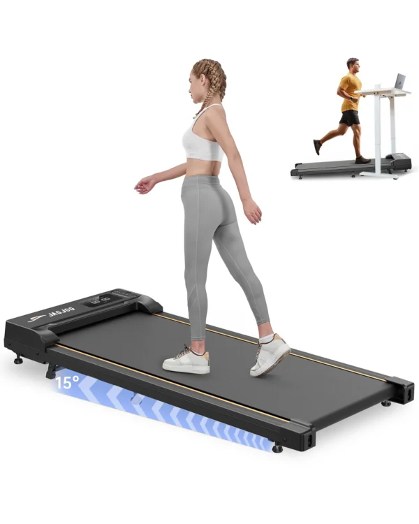 Tapis roulant électrique 2-en-1 pour la maison, 1-12 km/h, 3 niveaux d'inclinaison, application Bluetooth, écran LED, capacité de 120 kg, 220V E