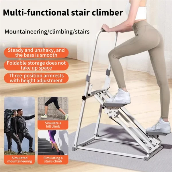 Steppeur vertical compact pliable avec pédales élargies et pédalier à inclinaison réglable – Équipement de sport