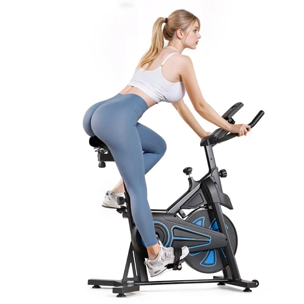 Vélo d'exercice magnétique, vélo stationnaire avec volant d'inertie de 4 kg, siège et guidon réglables sur 5 niveaux, écran LCD pour la maison