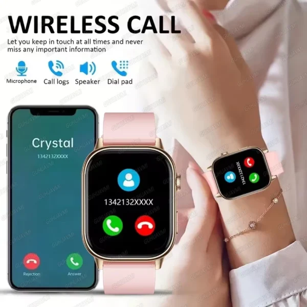 Nouvelle montre connectée sportive pour femme 2026, écran 2,01 pouces, étanche IP68K, GPS, appels Bluetooth, suivi santé et fréquence cardiaque, bracelet