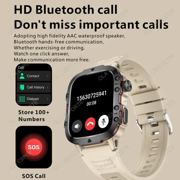 2026 nouveau robuste militaire GPS montre intelligente hommes Bluetooth appel surveillance de la santé AI voix Sport étanche montres intelligentes pour Android