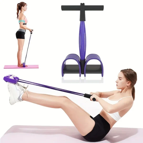 Tendeur à six tubes multifonctionnel pour fitness domestique, yoga, renforcement abdominal, bande de résistance, corde de tension, aide aux sit-ups