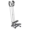 Stepper avec Guidon, Stepper de Fitness avec Ecran LCD, Pédales Antidérapantes, Marche d'escalier pour Maison, Bureau, Salon, Salle de Sport, Blanc et Noir